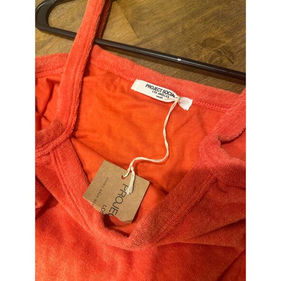 Project Social T Runaway Terry Bubble Tank Orange Size S NWT - Picture 2 of 8